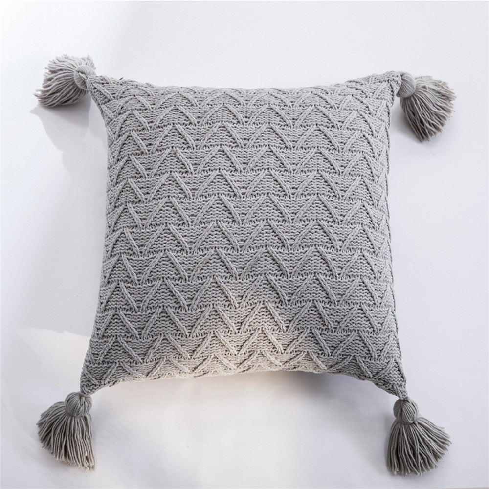 Chenille knitted pillowcase