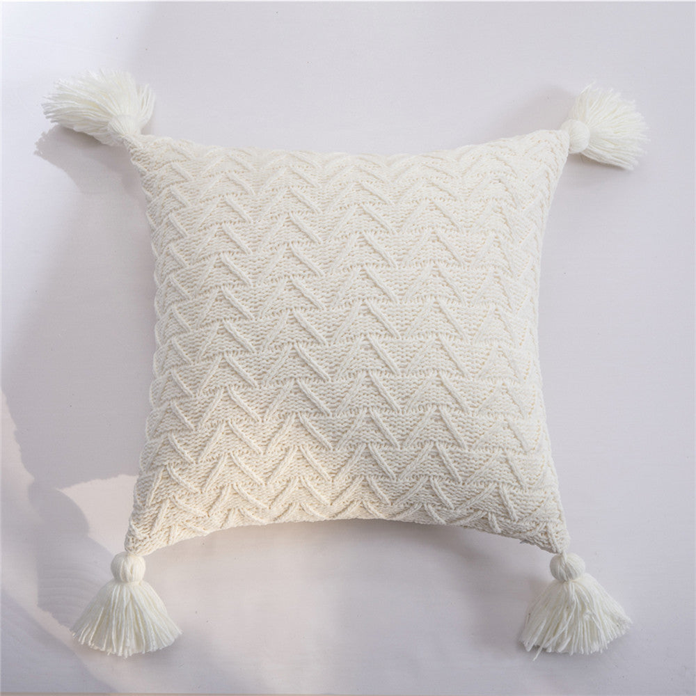 Chenille knitted pillowcase