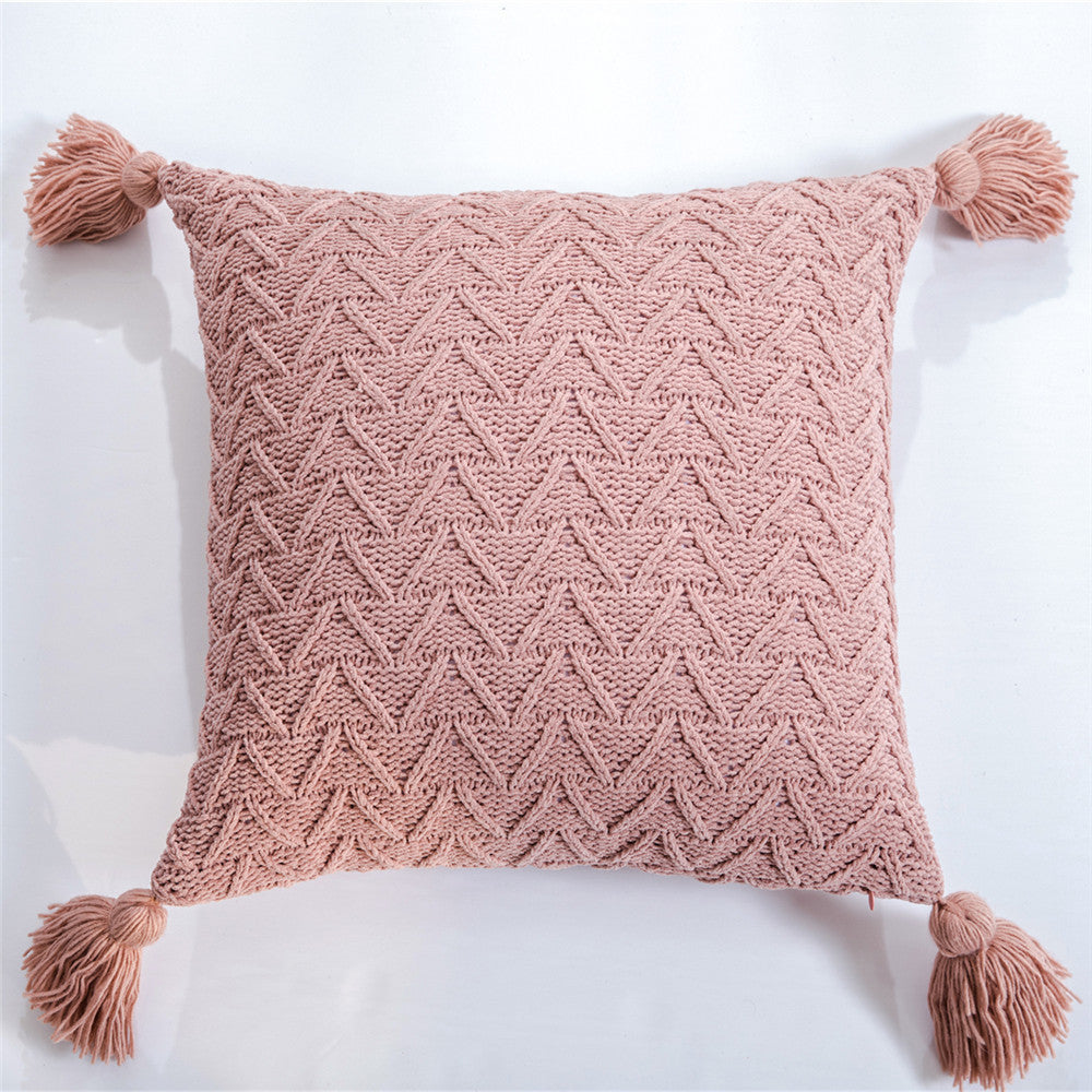 Chenille knitted pillowcase
