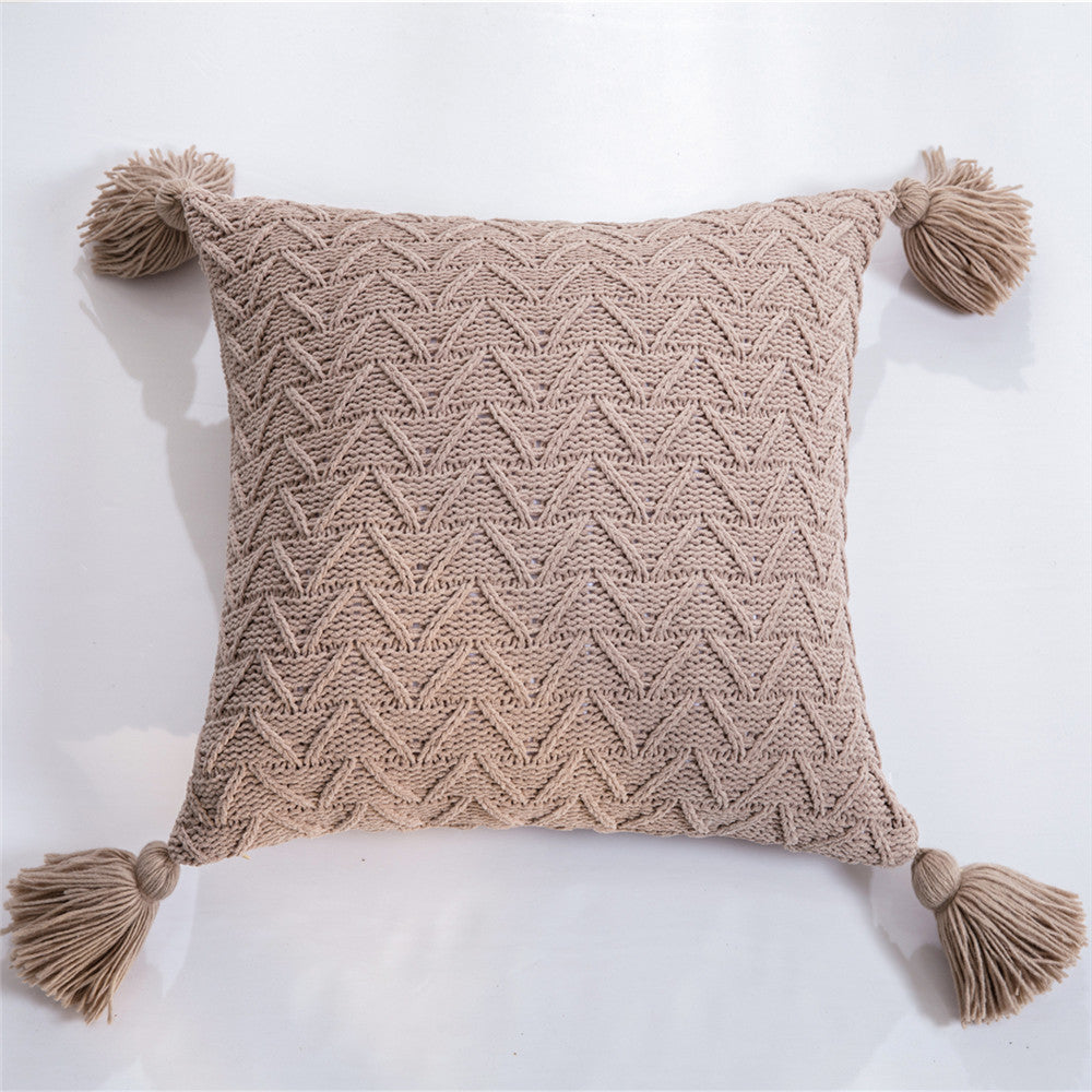 Chenille knitted pillowcase