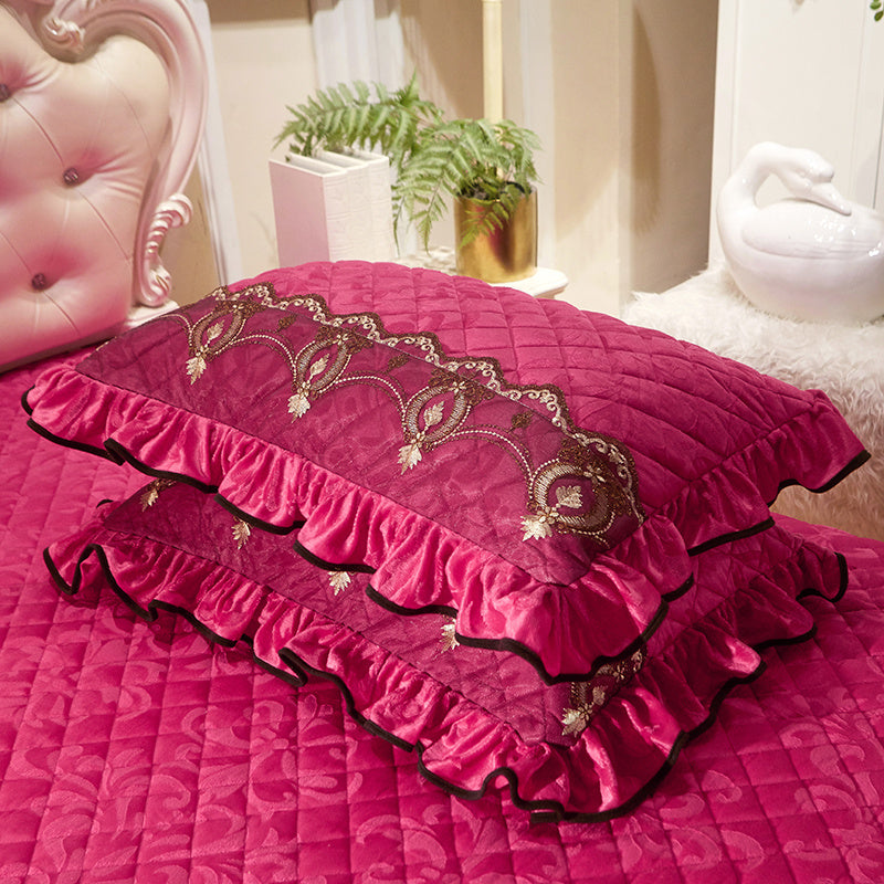 Quilted Velvet Pillow Cover