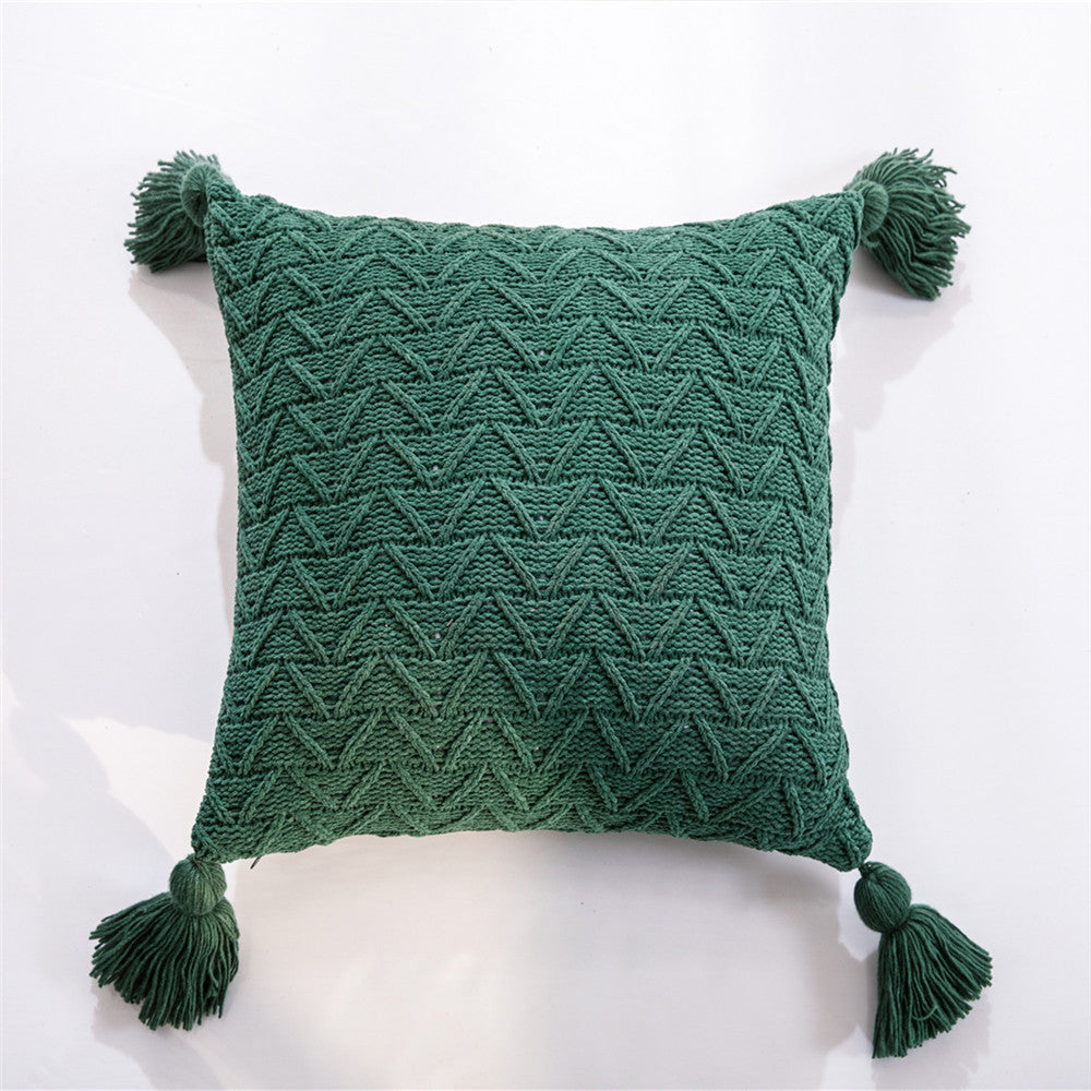 Chenille knitted pillowcase