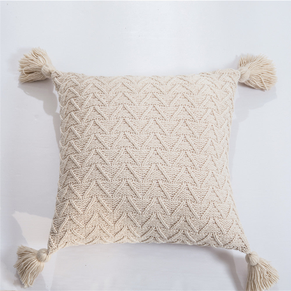 Chenille knitted pillowcase