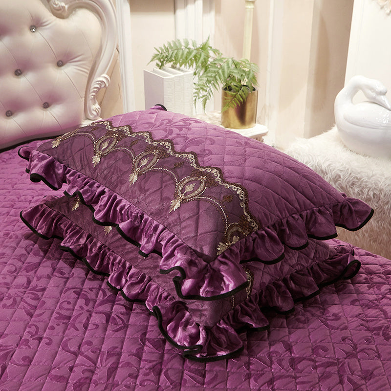 Quilted Velvet Pillow Cover