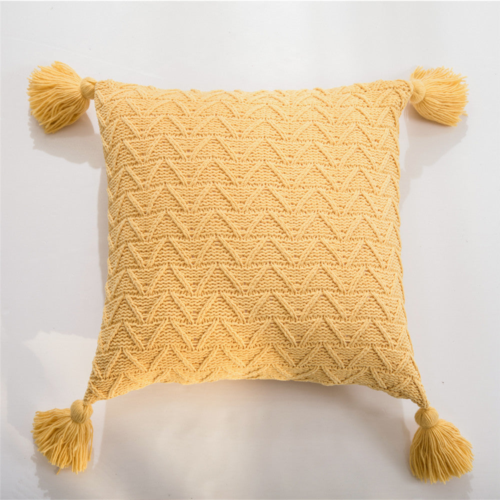 Chenille knitted pillowcase
