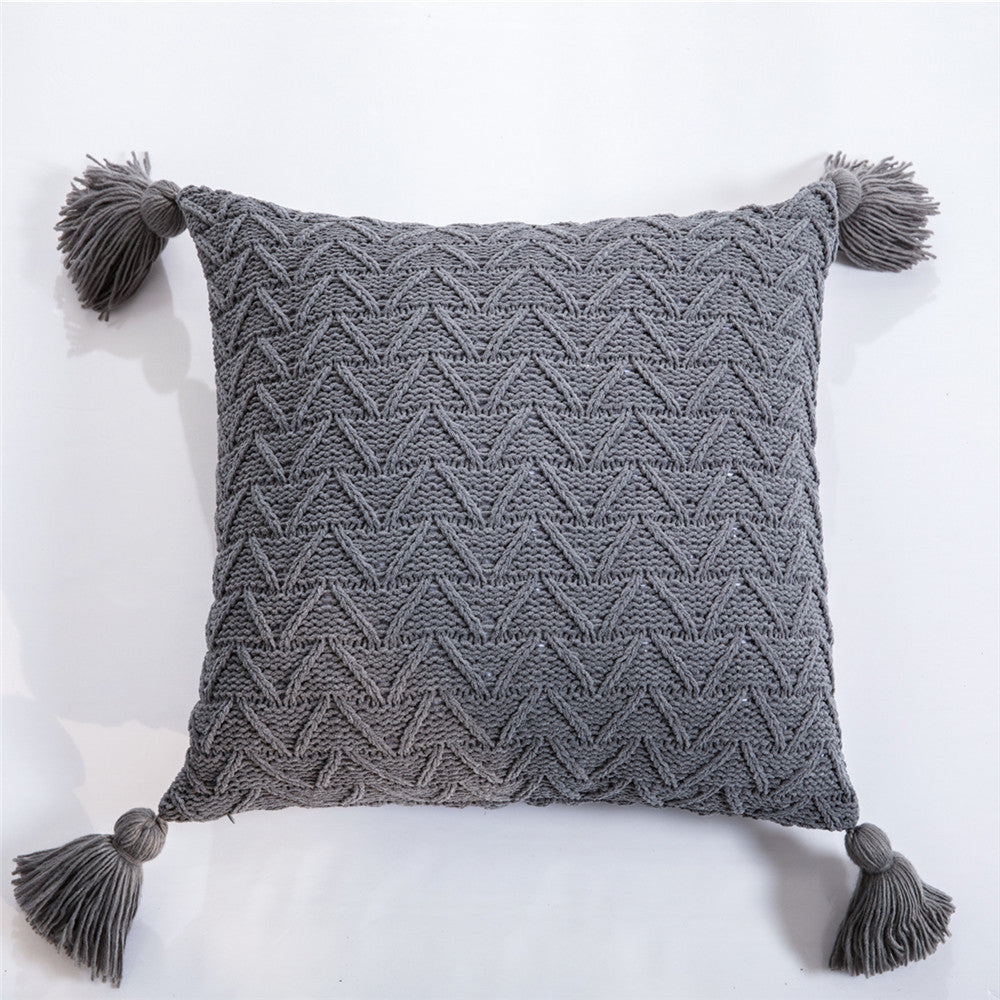 Chenille knitted pillowcase
