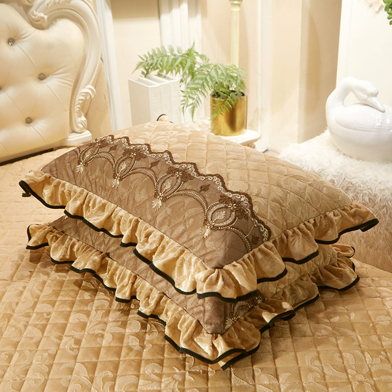 Quilted Velvet Pillow Cover