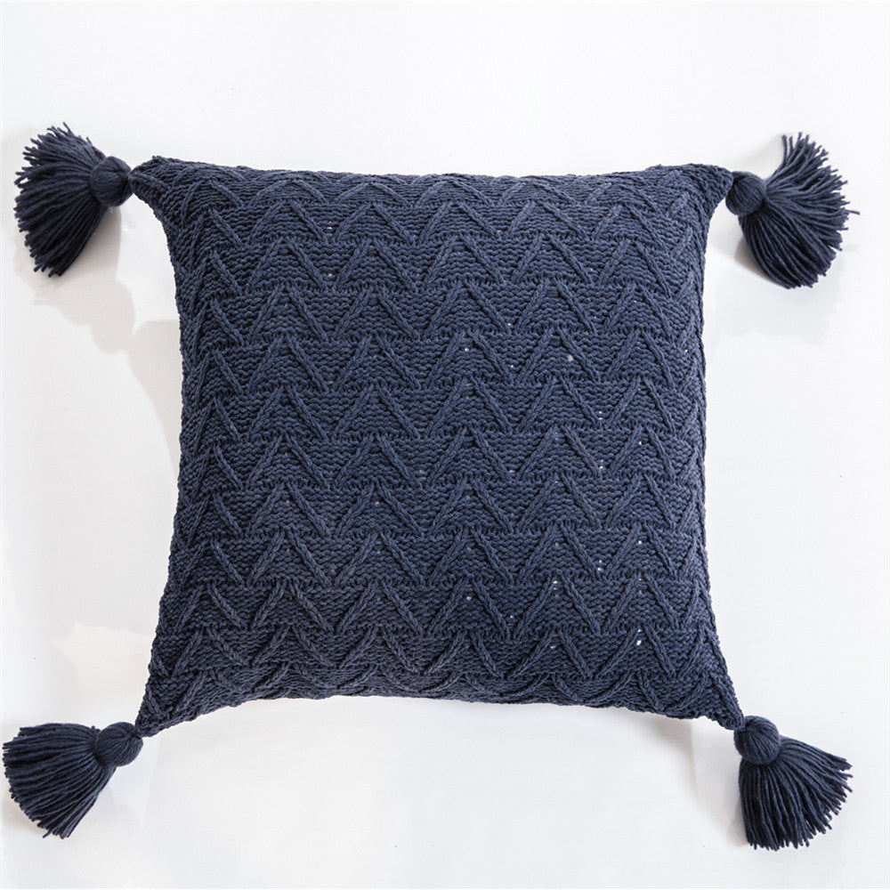 Chenille knitted pillowcase