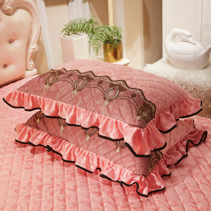 Quilted Velvet Pillow Cover